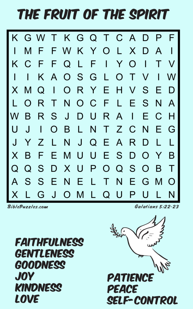 The Fruit Of The Spirit Word Search Hope Community Church Of Lowell
